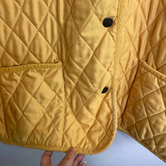 VINTAGE Simons quilted corduroy collar yellow jacket - Picture 3 of 13